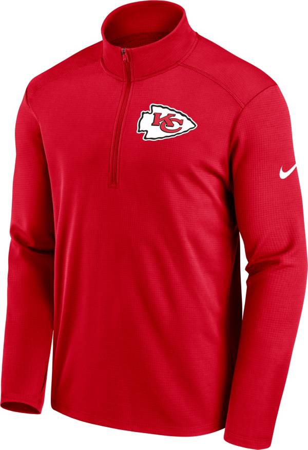 Nike Men's Kansas City Chiefs Logo Pacer Red Half-Zip Pullover