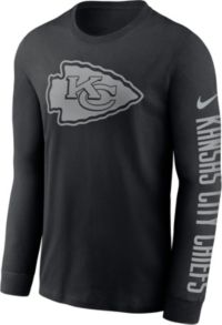 Nike Men's Kansas City Chiefs Athletic Long Sleeve Raglan T-Shirt - Charcoal Heather & Red - M (Medium)