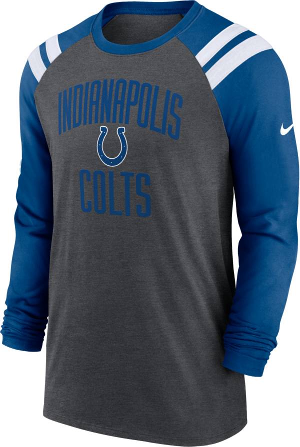 Nike Men's Indianapolis Colts Athletic Charcoal/Blue Long Sleeve Raglan T-Shirt product image