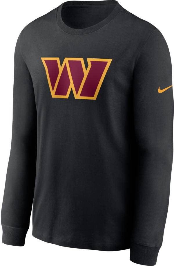 Nike Men's Washington Commanders Logo Black Long Sleeve T-Shirt