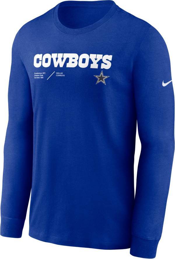 Nike Men's Dallas Cowboys Sideline Team Issue Royal Long Sleeve T-Shirt |  Dick's Sporting Goods