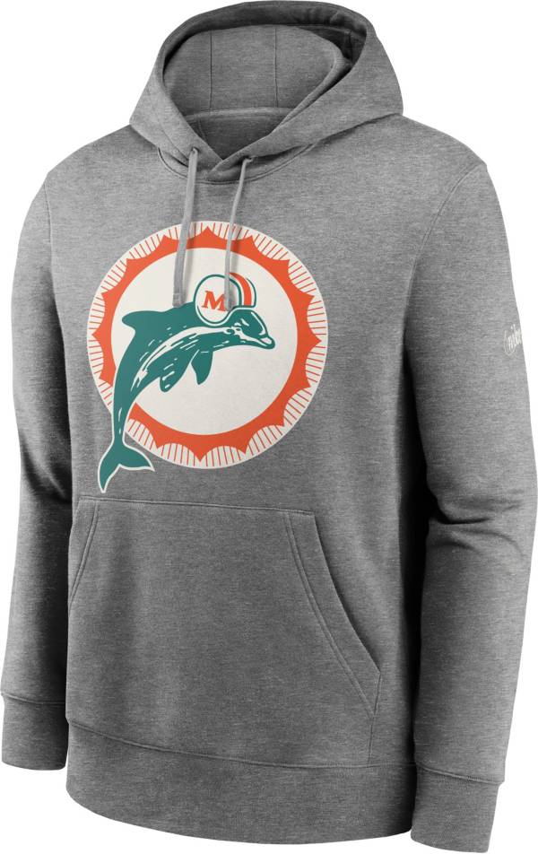 Nike Men's Miami Dolphins Historic Club Grey Hoodie product image