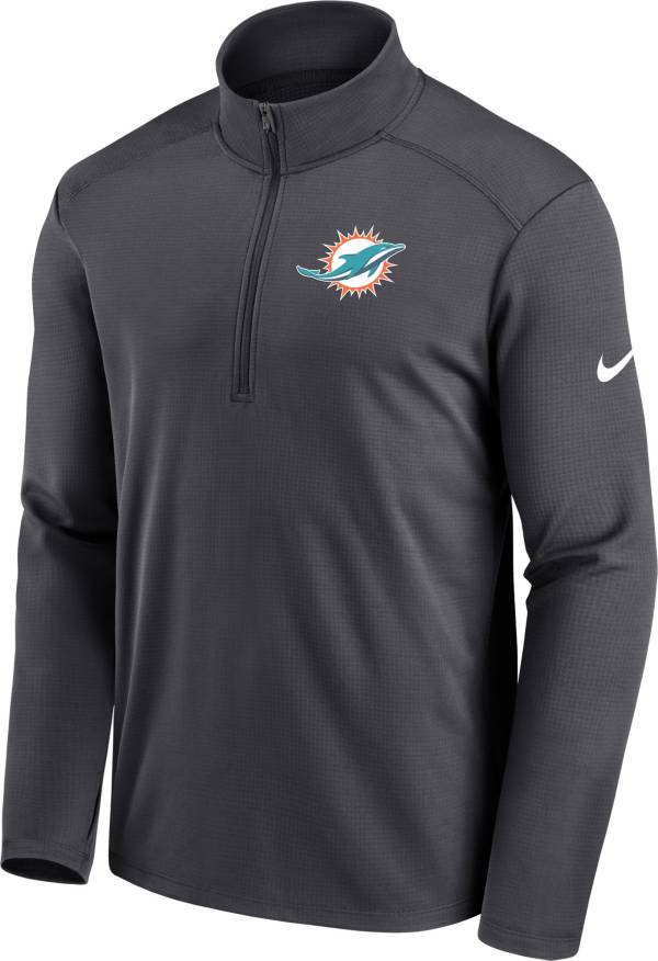 Nike Men's Miami Dolphins Logo Pacer Anthracite Half-Zip Pullover product image