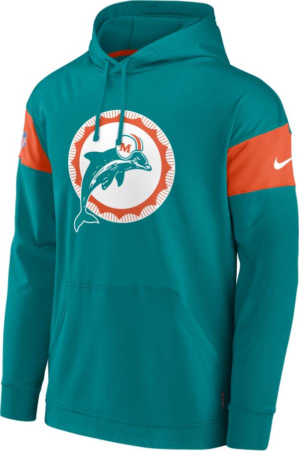 Nike Men's Miami Dolphins Sideline Throwback Aqua Pullover Hoodie product image