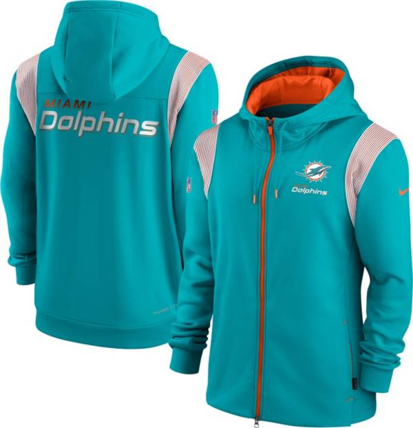 Nike Men's Miami Dolphins Sideline Therma-FIT Full-Zip Green Hoodie product image