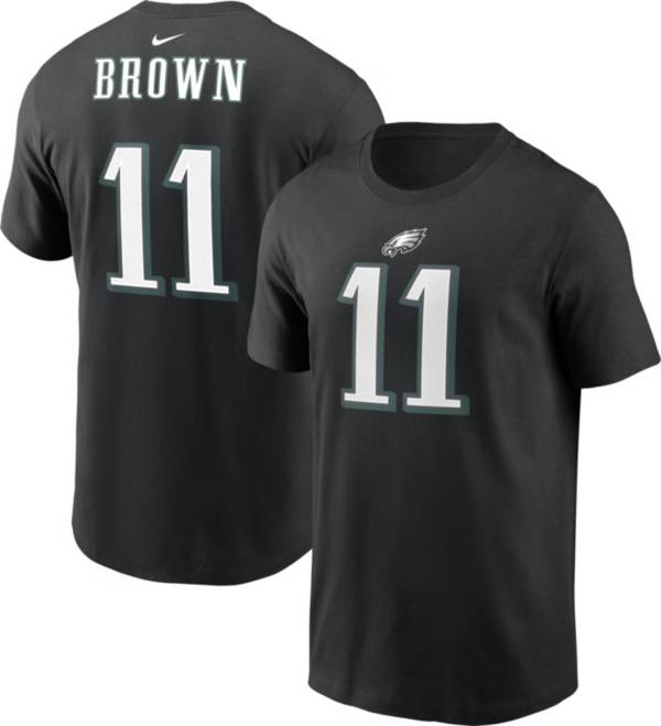 Nike Men's Philadelphia Eagles A.J. Brown #11 Logo Black T-Shirt