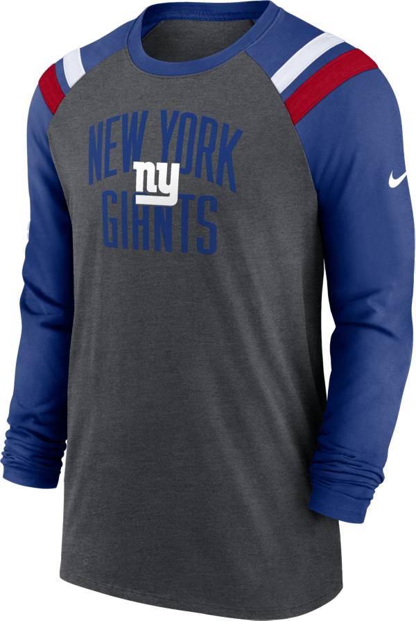 Nike Men's New York Giants Athletic Charcoal/Royal Long Sleeve Raglan T-Shirt product image