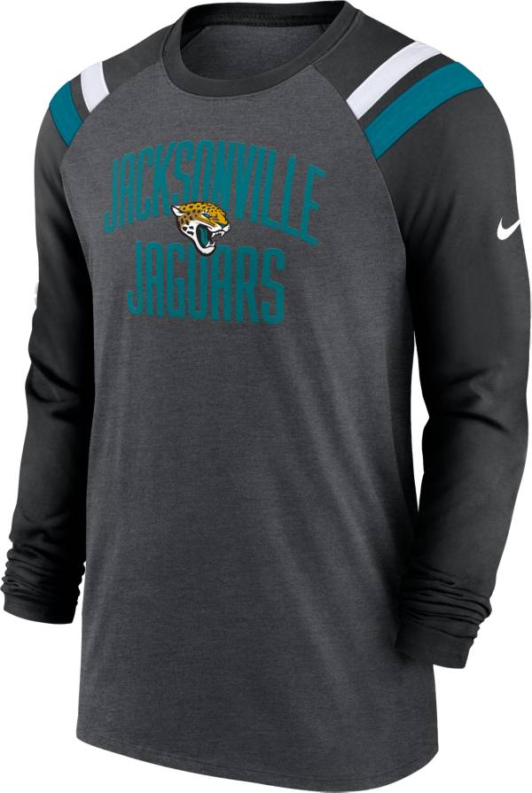 Nike Men's Jacksonville Jaguars Athletic Charcoal Heather/Black Long Sleeve Raglan T-Shirt product image