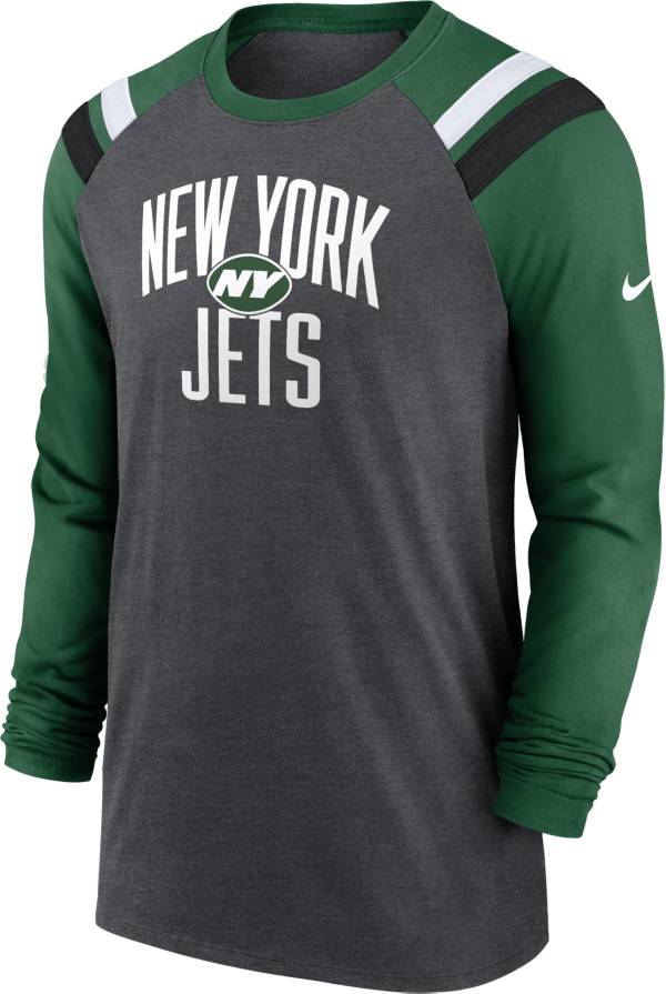Nike Men's New York Jets Athletic Charcoal/Green Long Sleeve Raglan T-Shirt product image