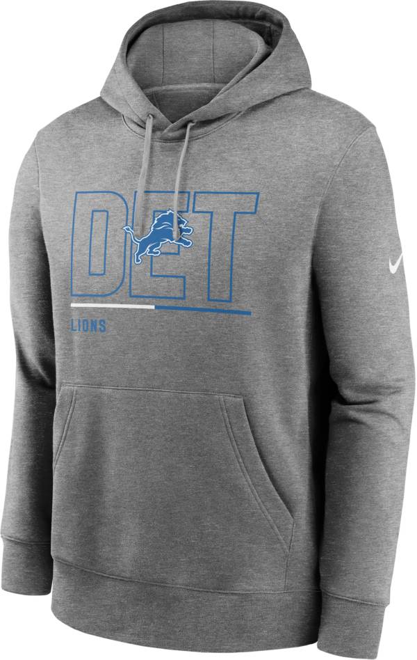 Youth Nike Charcoal Detroit Lions 2023 Sideline Club Fleece Pullover Hoodie