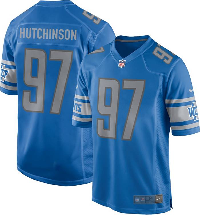 Nike Men's Detroit Lions Aidan Hutchinson #97 Blue Game Jersey