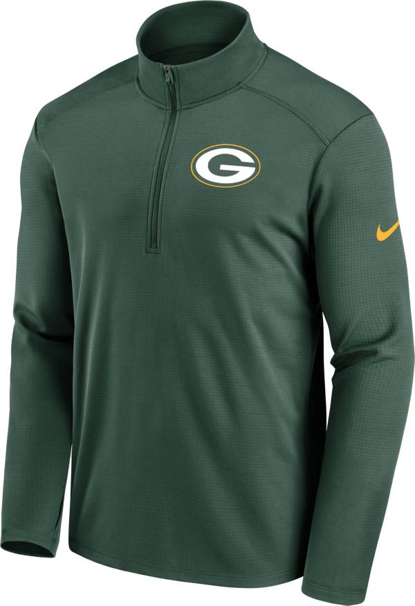 Nike Men's Green Bay Packers Logo Pacer Green Half-Zip Pullover | Dick ...