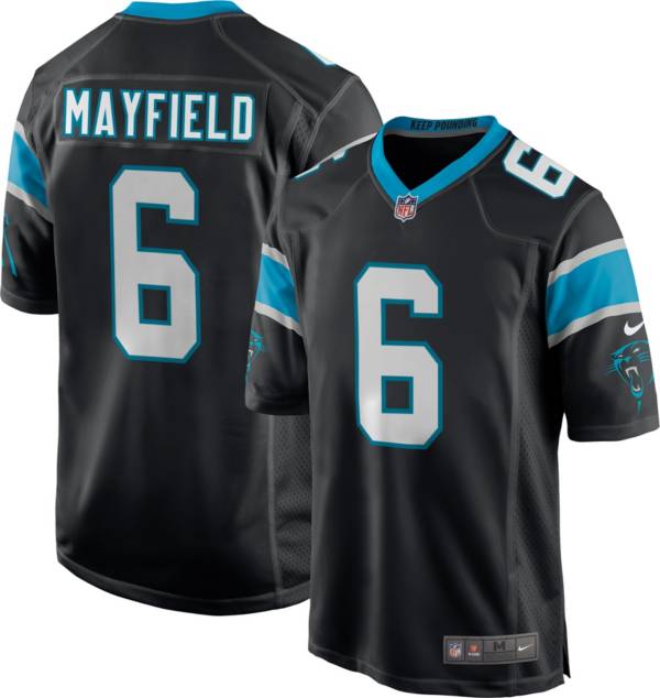 Nike Men's Carolina Panthers Baker Mayfield #6 Black Game Jersey product image