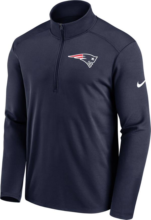 Nike Men's New England Patriots Logo Pacer Navy Half-Zip Pullover product image