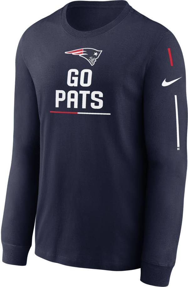 Nike Men's New England Patriots Team Slogan Navy Long Sleeve T-Shirt product image