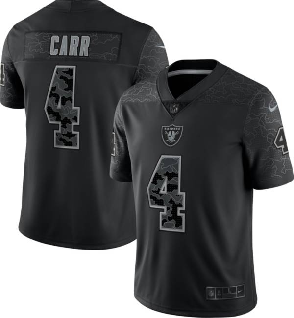 Nike Men's Las Vegas Raiders Derek Carr #4 Reflective Black Limited Jersey product image