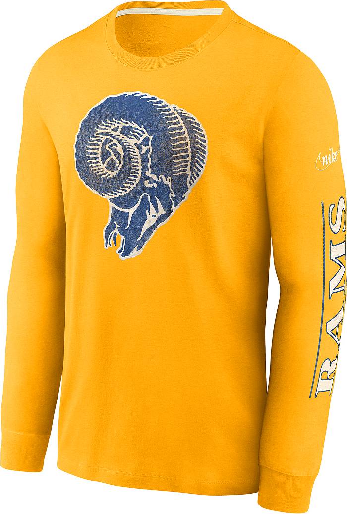 Nike Men's Los Angeles Rams Historic Long Sleeve Gold T-Shirt