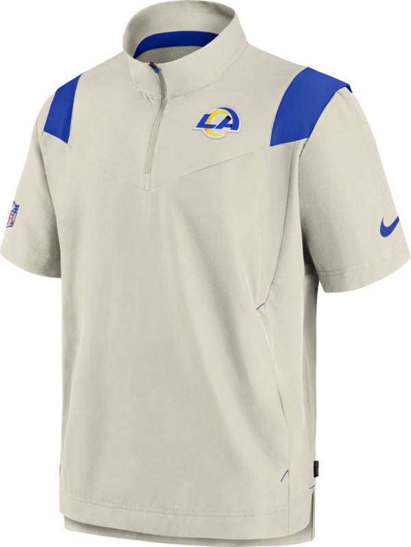 Nike Men's Los Angeles Rams Sideline Coaches Short Sleeve Light Bone Jacket product image