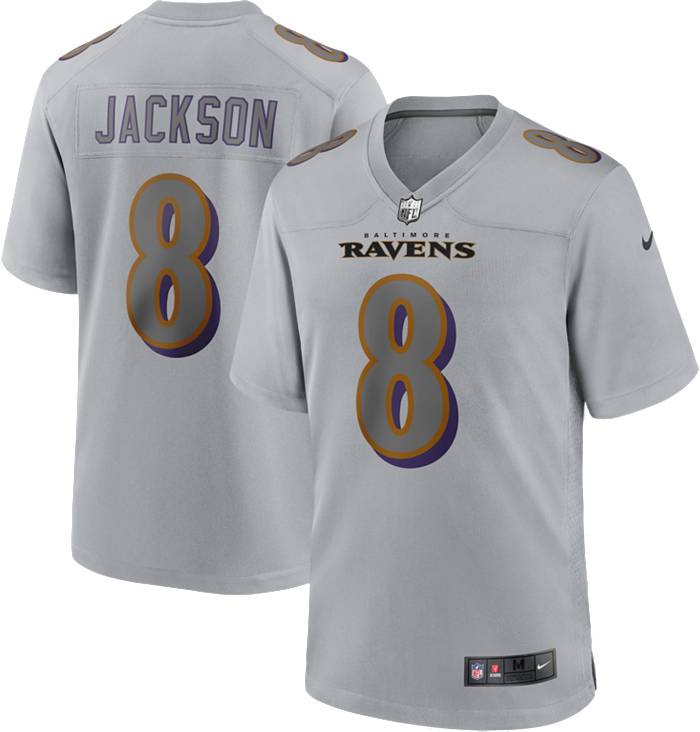 Nike Men's Baltimore Ravens Lamar Jackson #8 Atmosphere Grey Game Jersey