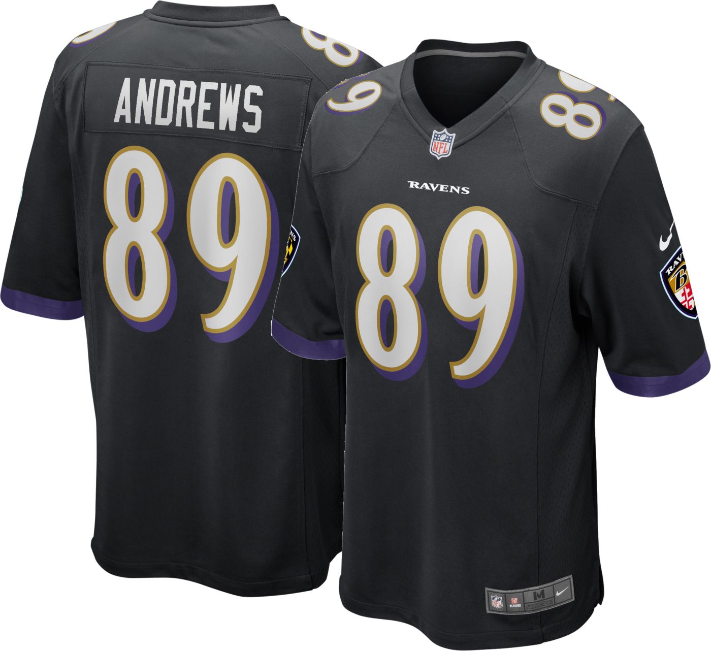 Nike Men s Baltimore Ravens Mark Andrews 89 Black Game Jersey Dick s Sporting Goods