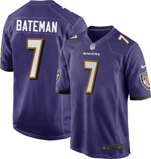 Nike Men's Baltimore Ravens Rashad Bateman #7 Purple Game Jersey