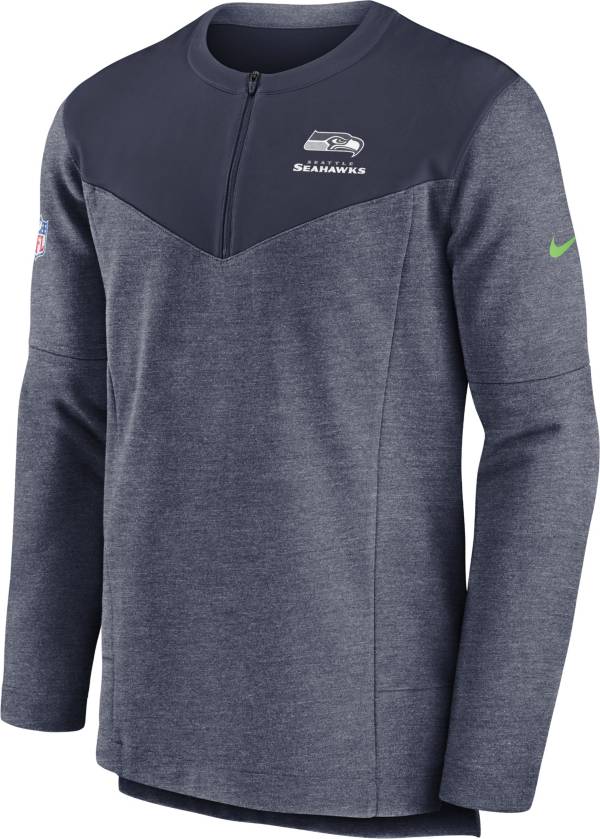 Nike Men's Seattle Seahawks Sideline Lockup Half-Zip Navy Jacket product image