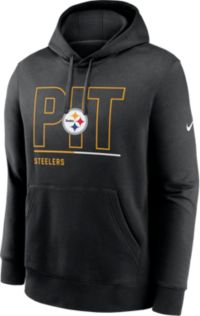RZUO Men's Pittsburgh City Classic Football Hoodie - Embroidered Sweatshirt Pullover (Black, M)