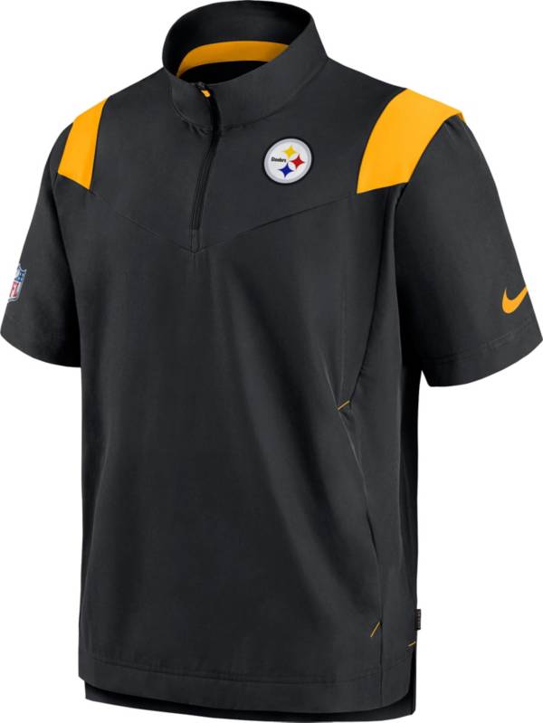 Nike Men's Pittsburgh Steelers Sideline Coaches Short Sleeve Black Jacket product image