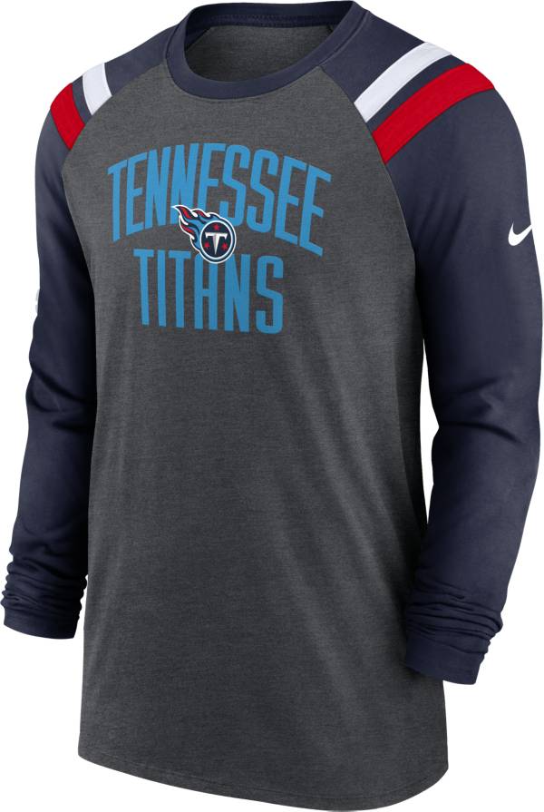 Nike Men's Tennessee Titans Athletic Charcoal/Navy Long Sleeve Raglan T-Shirt product image