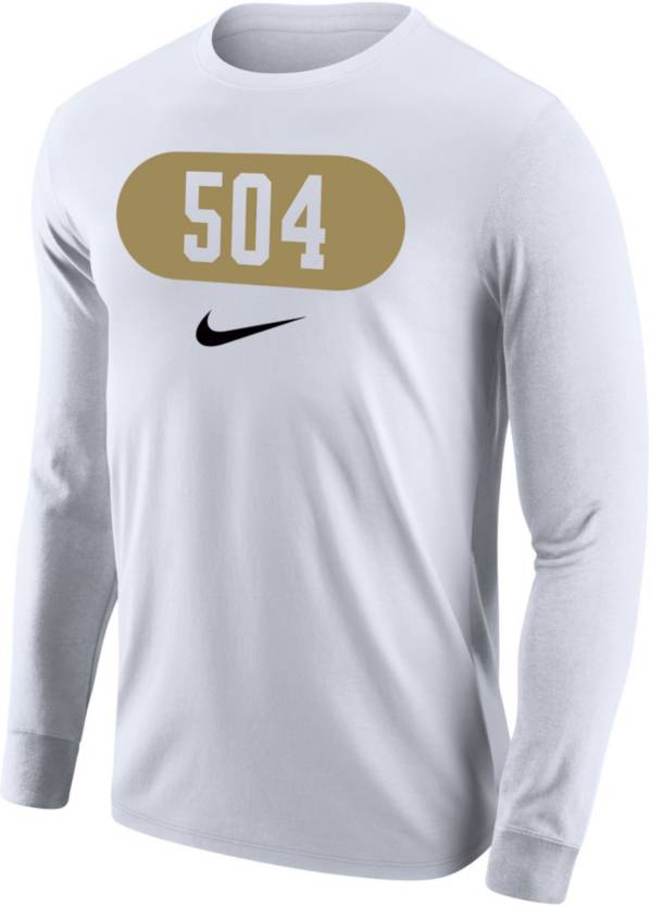 Nike Men's New Orleans 504 Area Code White Long Sleeve T-Shirt product image
