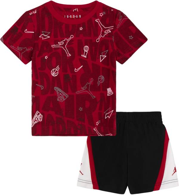 Air Jordan Jersey and Shorts Set 'Black/Red