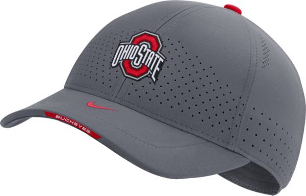 Nike Men's Ohio State Buckeyes Grey AeroBill Swoosh Flex Classic99 Football Sideline Hat product image