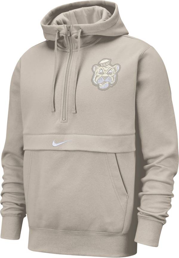 Nike Men's LSU Tigers Cream Club Fleece Half-Zip Hoodie product image