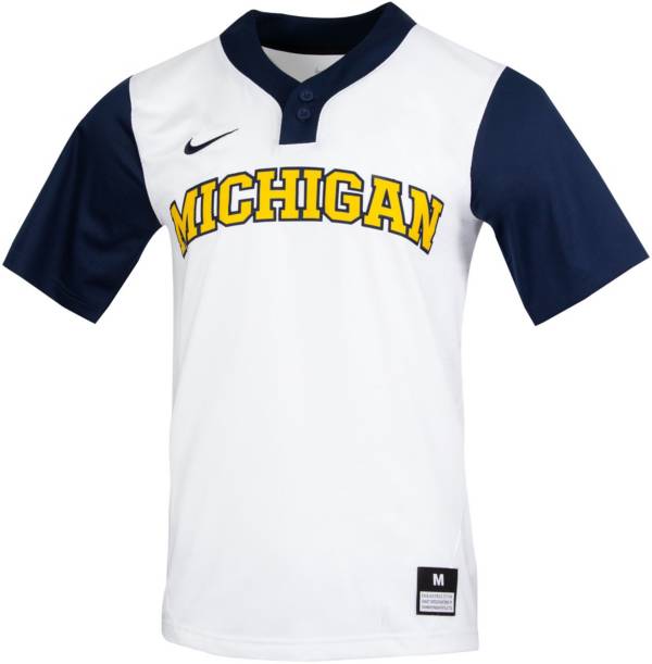Nike Michigan Wolverines White Two Button Replica Softball Jersey product image