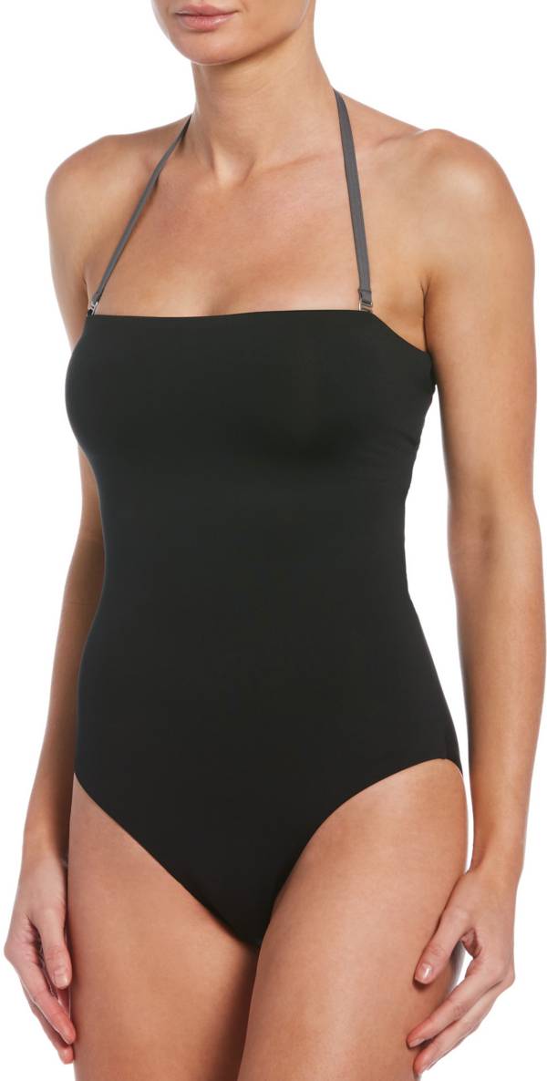 Nike Women's Solid Lace-up Bandeau One Piece Swimsuit product image