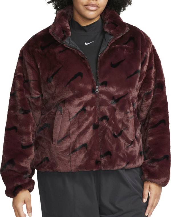 Nike Women's Sportswear Faux Fur Allover Print Jacket