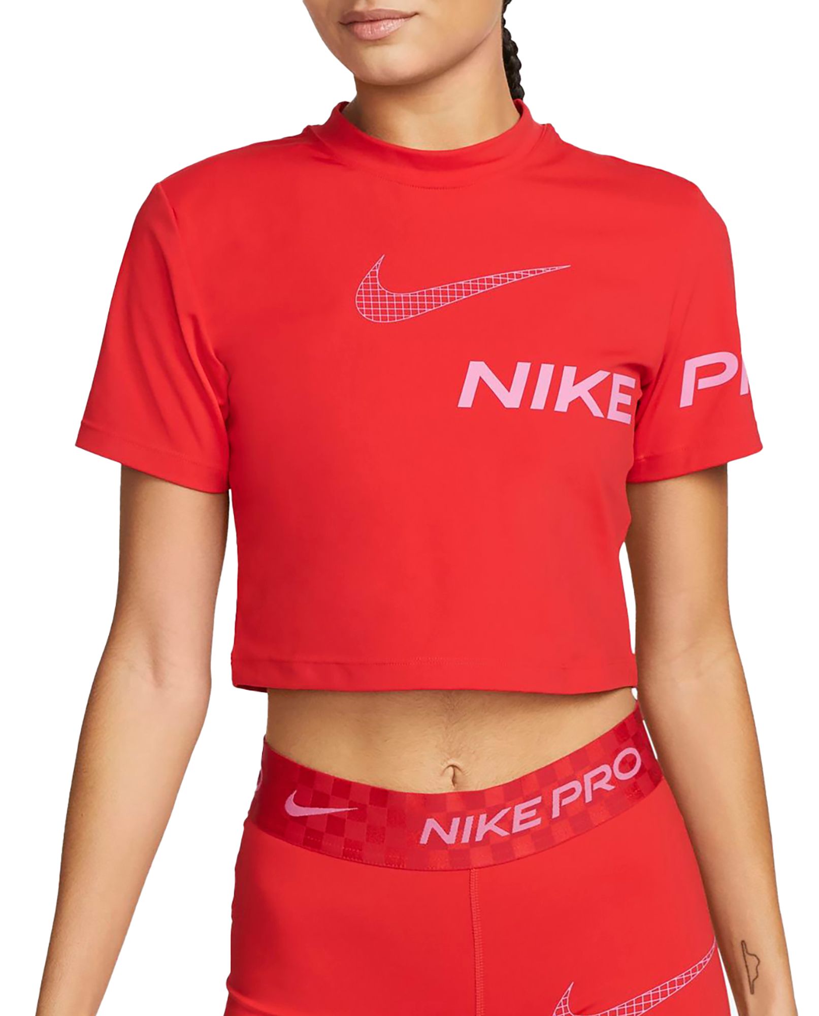 red nike crop top