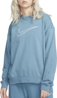 NA-G42 (Nike womens dri fit get fit graphic crewneck sweatshirt white/ –  Otahuhu Shoes