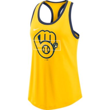 sorry, Nike Women's Milwaukee Brewers Yellow Racerback Tank Top is currently out of stock
