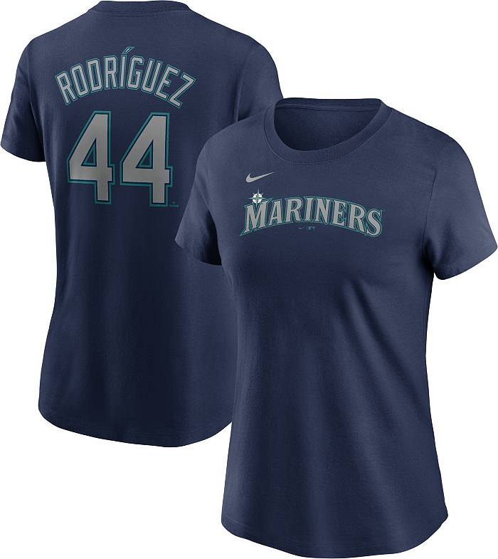 NIKE Seattle Mariners Baseball Practice T-Shirt sz M Medium Navy Blue White  MLB