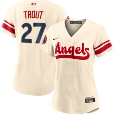 sorry, Nike Women's Los Angeles Angels Mike Trout  #27 2022 City Connect Home Cool Base Jersey is currently out of stock