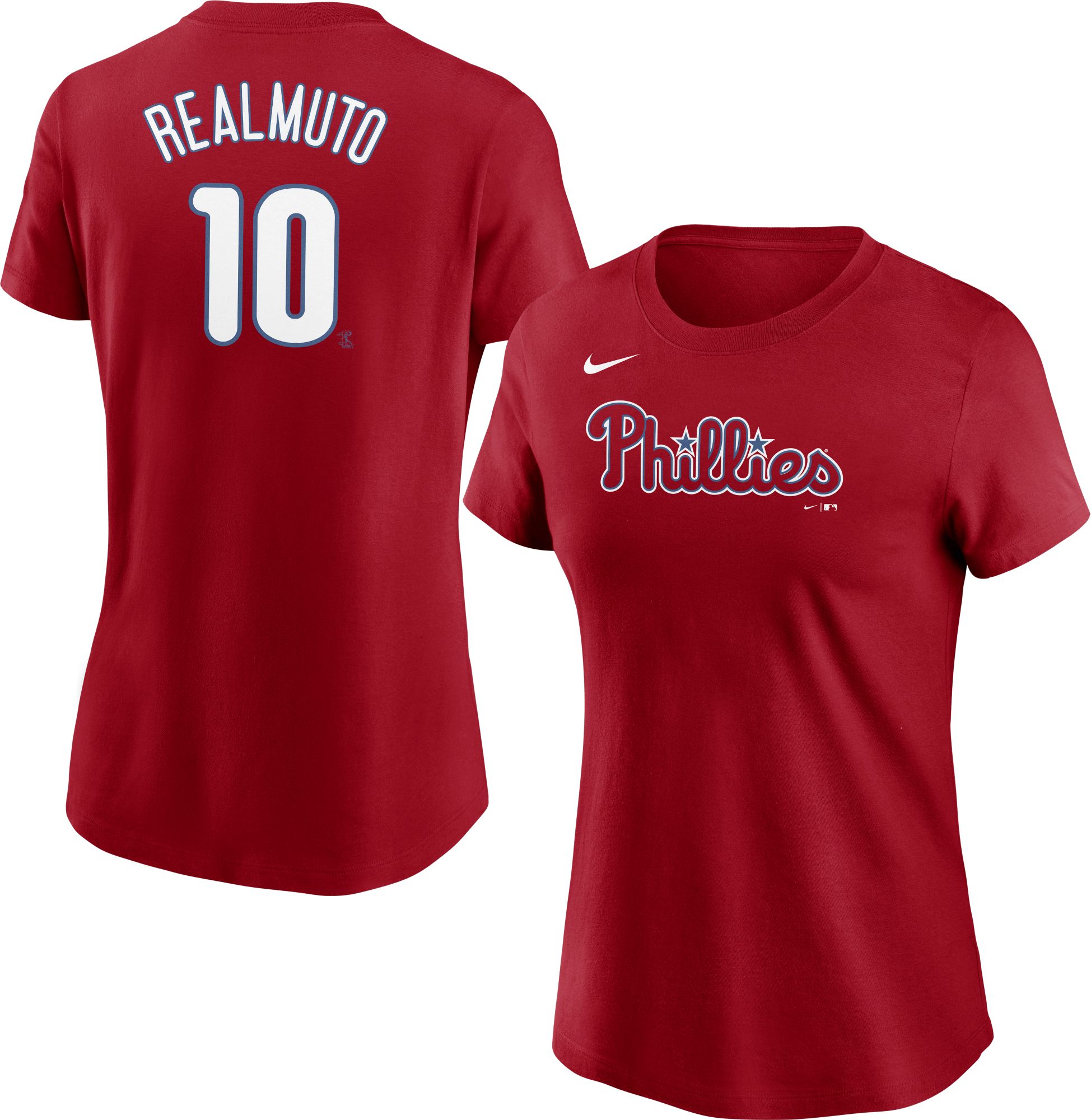 Nike Women's JT Realmuto Red Philadelphia Phillies Name Number T