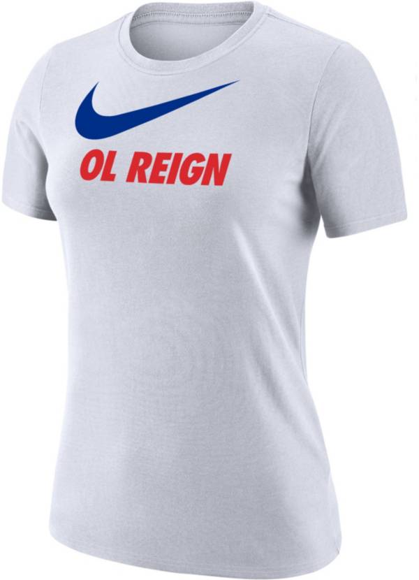 Desalentar emparedado crisis Nike Women's OL Reign Swoosh Dri-FIT Alternate White T-Shirt | Dick's  Sporting Goods