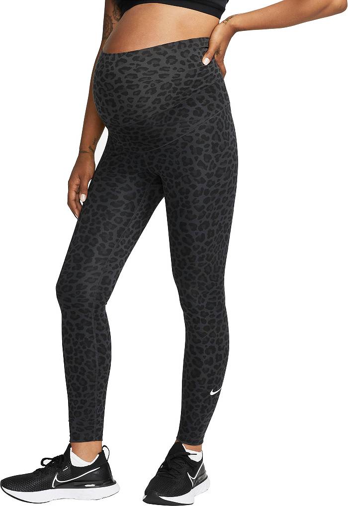 Nike Women's One Brown Multi Leopard Print HR Leggings (DM7274-256) Size S/M  NWT