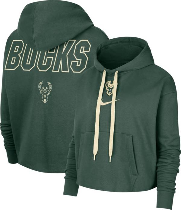 Nike Women's Milwaukee Bucks Green Courtside Pullover Fleece Hoodie product image