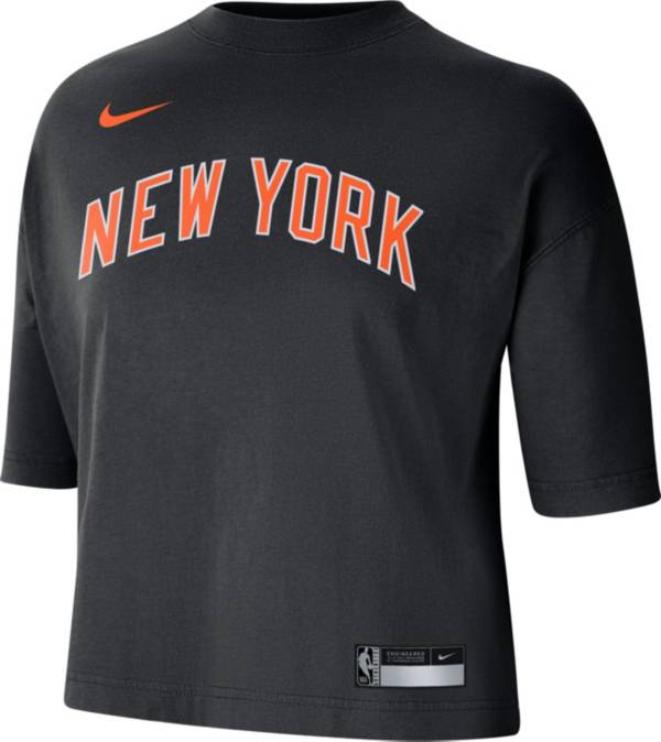 Nike Women's 2022-23 City Edition New York Knicks Black Boxy T-Shirt