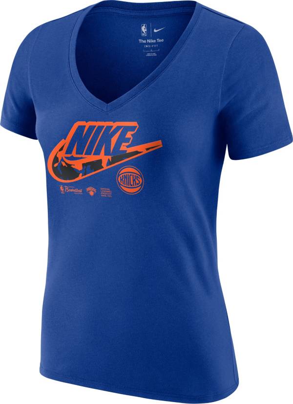 Nike Women's New York Knicks Blue Dri-Fit T-Shirt, Small