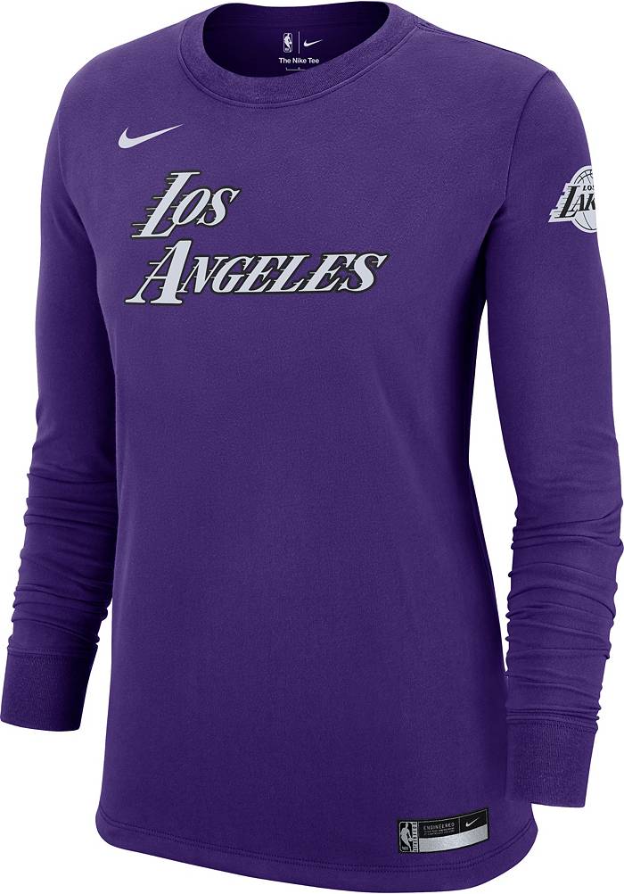 Nike Women's 2022-23 City Edition Los Angeles Lakers Purple Courtside Long Sleeve T-Shirt, Medium