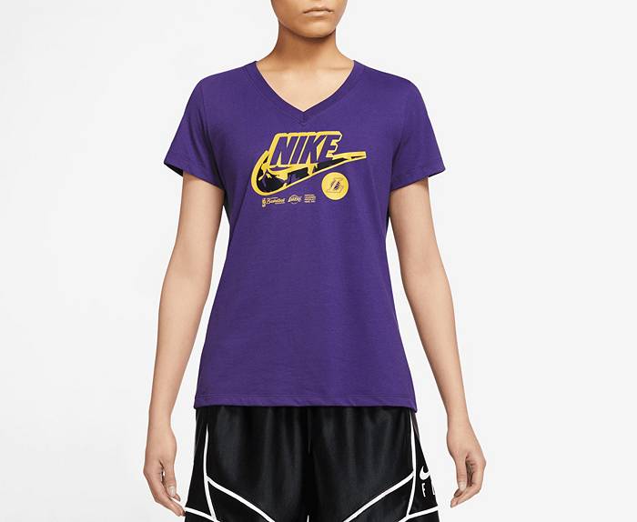 Nike Men's Los Angeles Lakers Purple Essential Logo T-Shirt, Medium