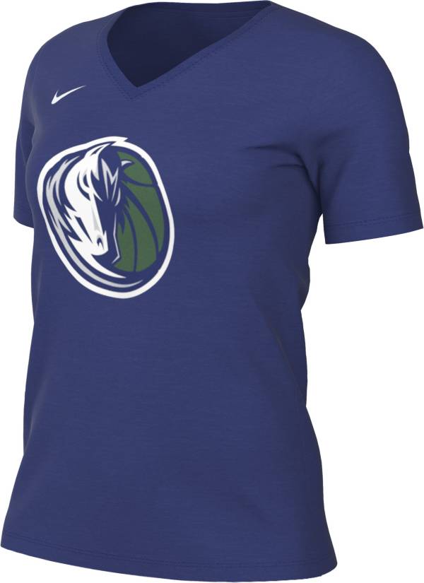 Nike Women's 2022-23 City Edition Dallas Mavericks Blue V-Neck T-Shirt, Medium